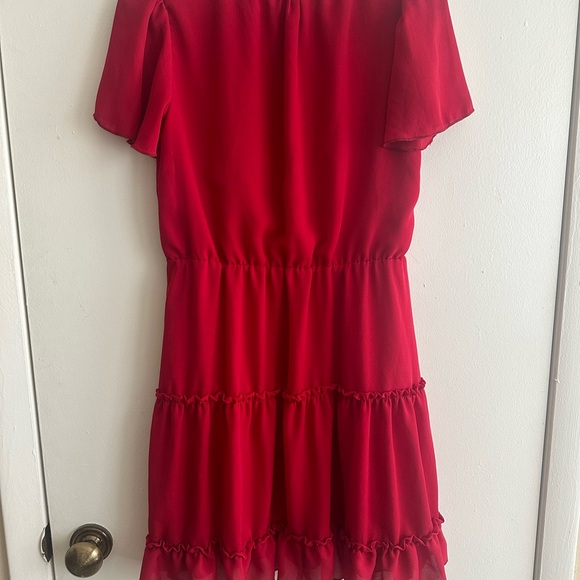 Chic Red Ruffle Dress - Picture 2 of 5